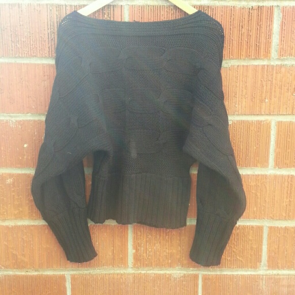 Black batwing knitted top