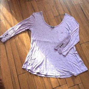 Free People Look Alike Crochet 3/4 Sleeve Top