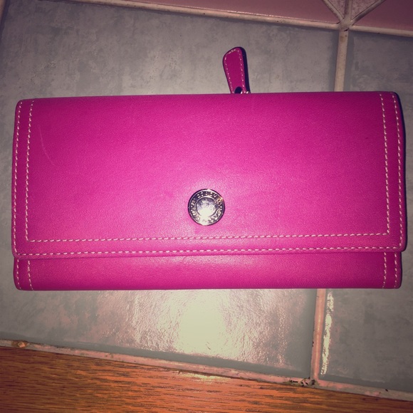 Authentic Fuschia Coach Trifold wallet