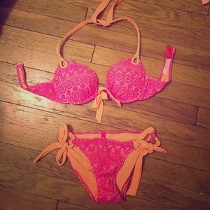 Pink and orange Victoria's Secret pushup swimsuit!