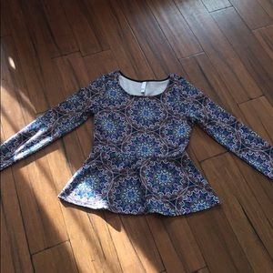 Xhilaration Patterned Peplum Top