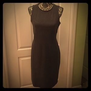 🎀 Ann Taylor Charcoal Gray Sleeveless Dress
