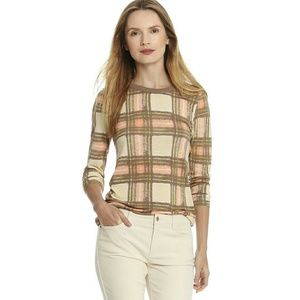 Plaid Tee in Camel from Joe Fresh