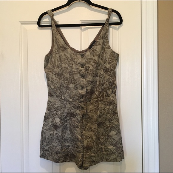 F21 Linen Jungle Print Romper