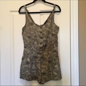F21 Linen Jungle Print Romper