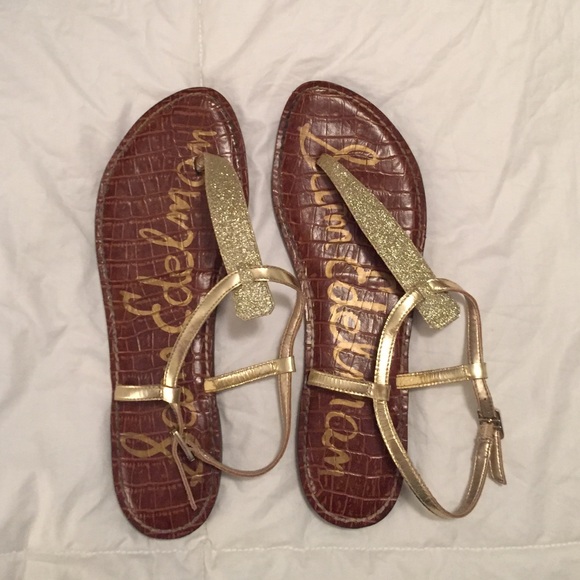 Gold Shiny/Sparkly Sam Edelman sandals.