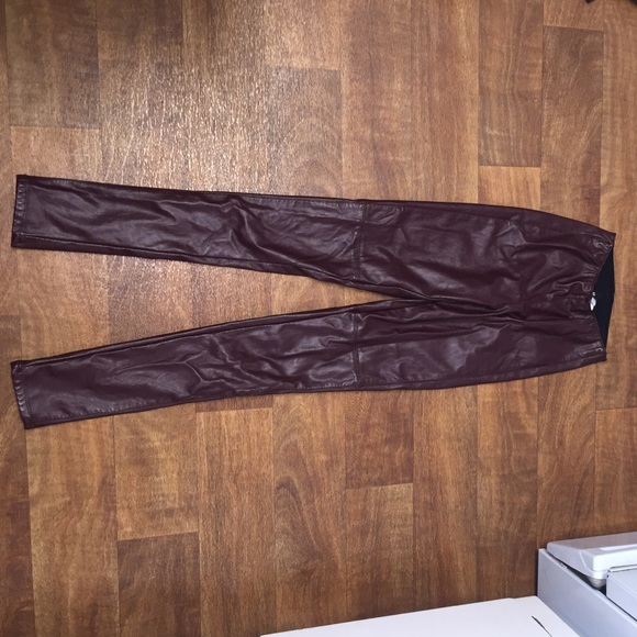 Burgundy Leather Pant