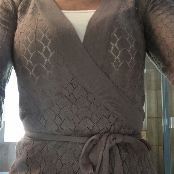 H&M lavender wrap sweater.