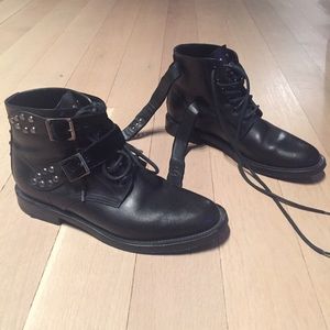 SAINT LAURENT studded black rangers - SIZE 40.5