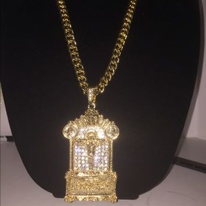 Iced out 14k gold plated Last Supper