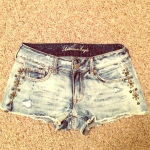 AEO Acid Wash Embellished Shorts