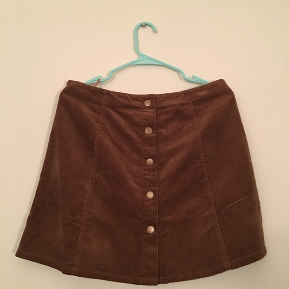 Brown button down skirt