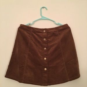Brown button down skirt