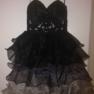 Black layered cocktail dress