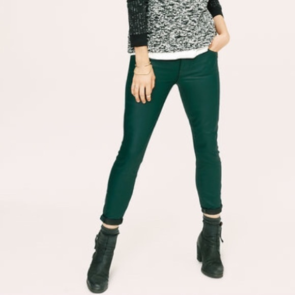 Lou & Grey coated zip ankle jeans size 24 black