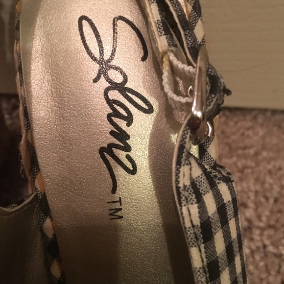 Gingham blue/white heels - Picture 2 of 4