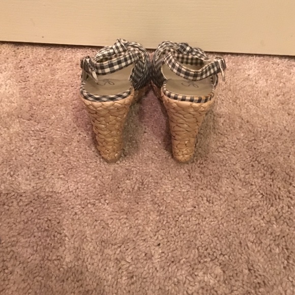Gingham blue/white heels - Picture 4 of 4