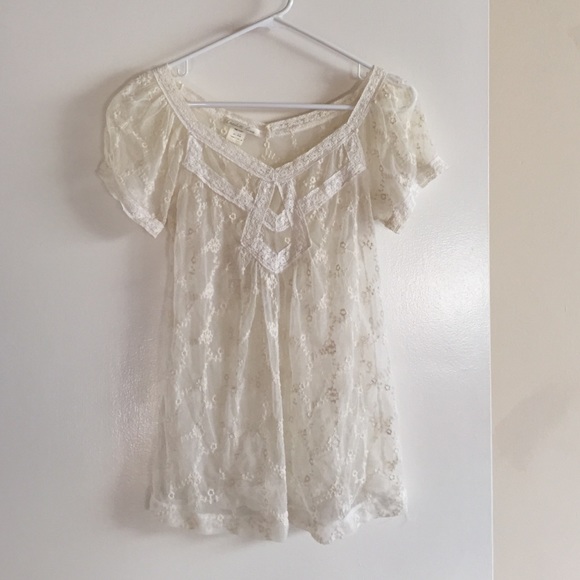 Cream lace top