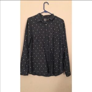 Polka dot button down