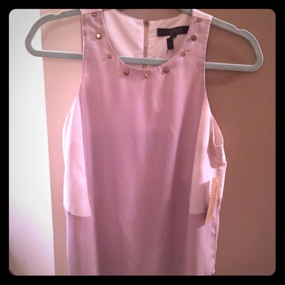 Grey and white studded top