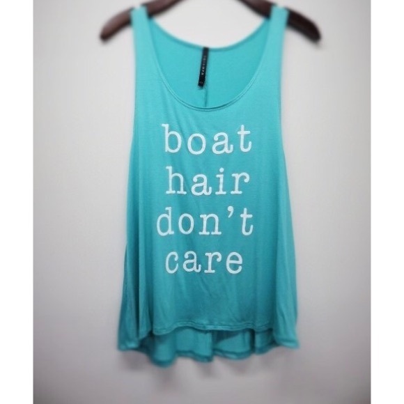 Boutique Tops - ❗️CLEARANCE❗️Boat Hair Don't Care Graphic Tank S