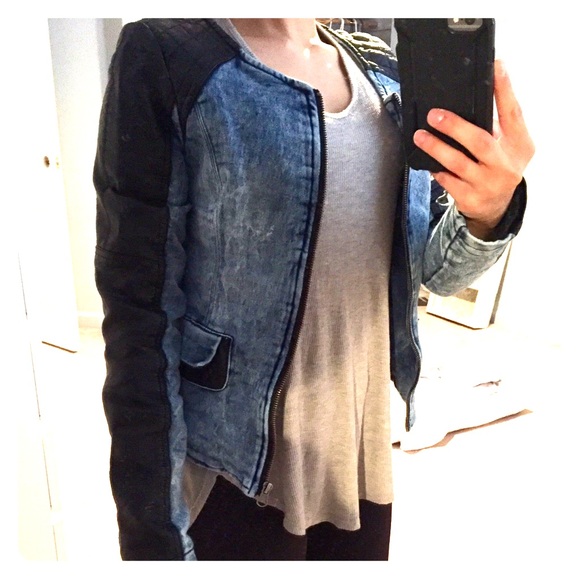 Leather/Jean stylish jacket or blazer