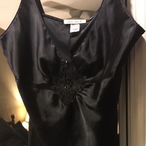 Black silk nightgown