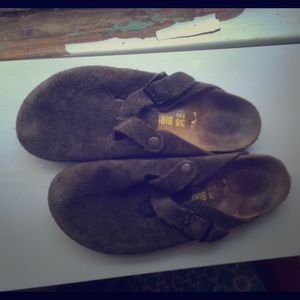 Vintage Birkenstock Brown Suede Clog 38 8 7.5