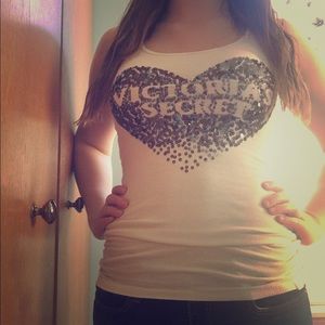 White Victoria Secret Sequin Tank