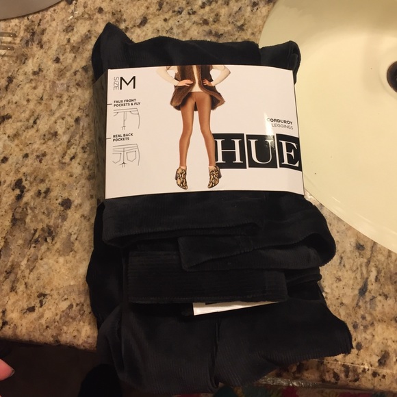 Black corduroy leggings
