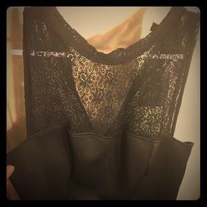 Topshop black lace dress with back eyelit