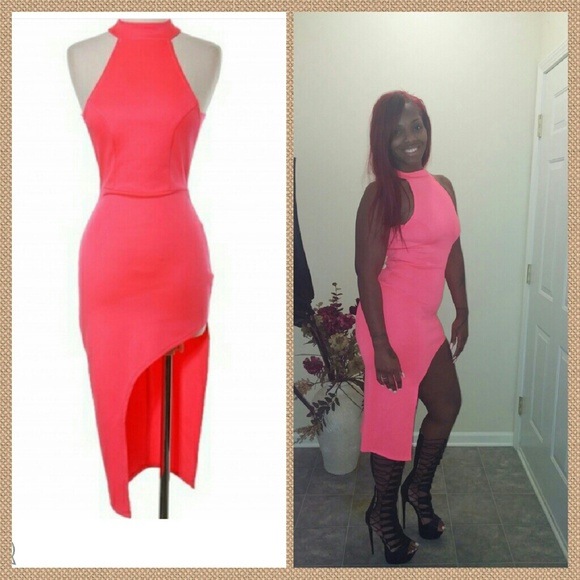 Coral fitting sexy dress