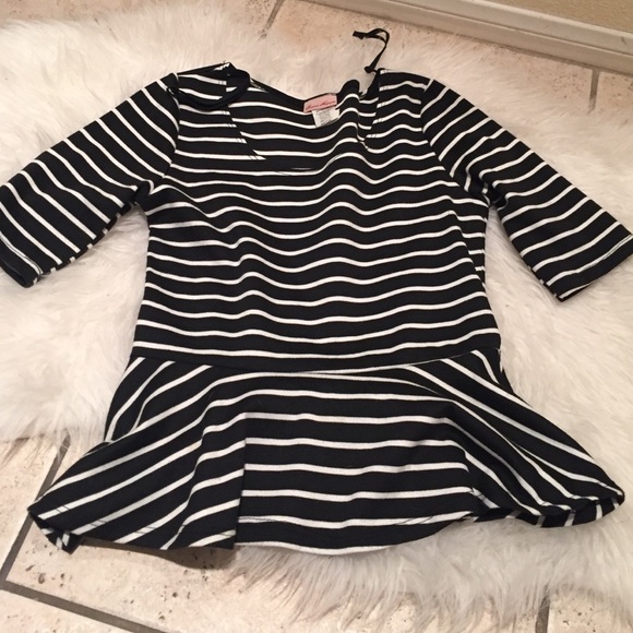 Black and white stripped peplum