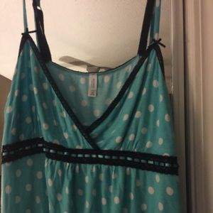 Teal polka dot nightgown