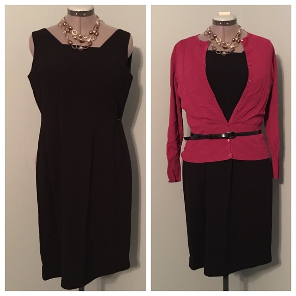 Ann Taylor Workday Black Sheath Dress 8
