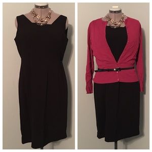 Ann Taylor Workday Black Sheath Dress 8