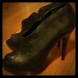 Vera Wang peep toe ankle boots