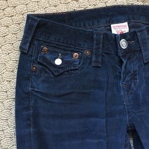 TR blue Corduroy flare bootcut women's pants