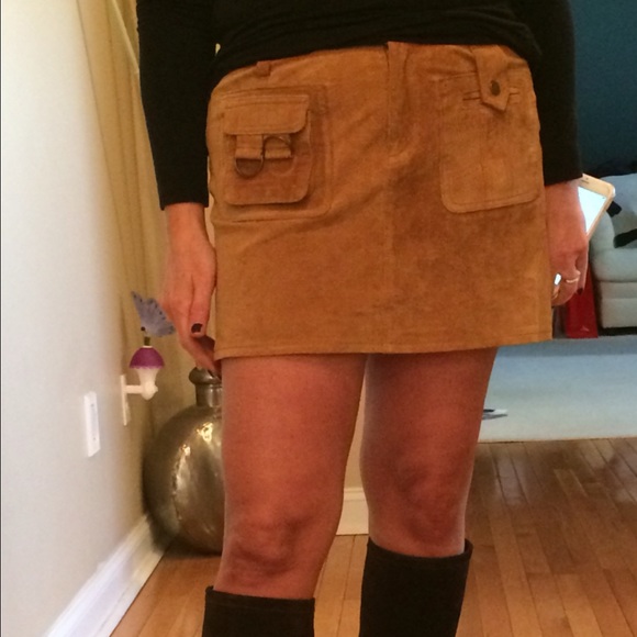 Sexy Suede Mini  Skirt