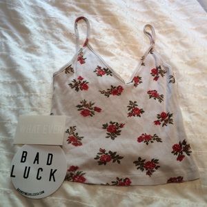 Rare Joanne brandy floral top + 2 brandy stickers