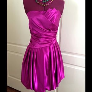 Fuchsia satin Jessica McClintock party dress