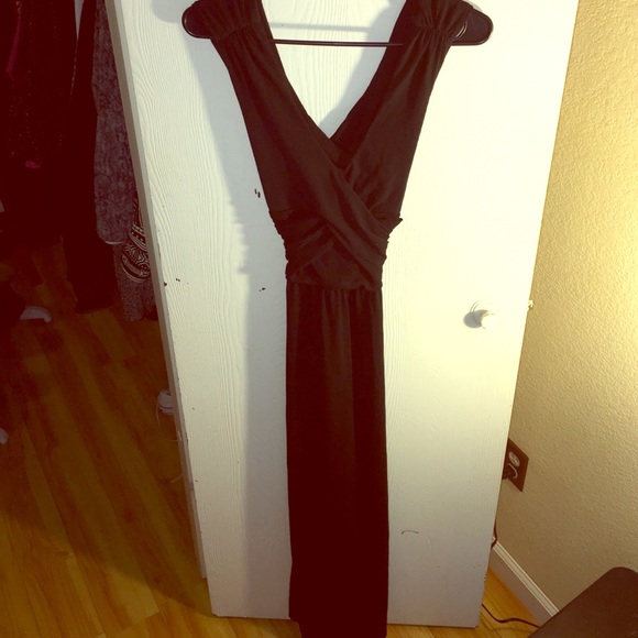 Black Maxi Open Back Dress
