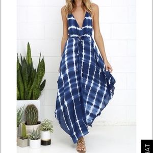 ISO: Tropi-Cali Love Blue Tie-Dye Maxi Dress