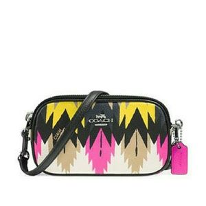 FLASH SALE COACH:Hawk Feather Leather Body Bag NWT
