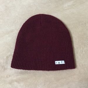 NEFF burgundy beanie