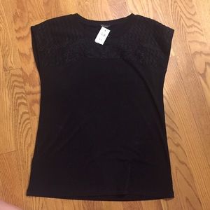 Black shirt with details NEVER WORN new with tags