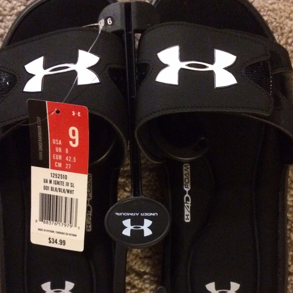 NWT UA MENS SLUDES- SOLD! - Picture 2 of 2