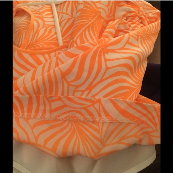 SOLD - Gap Orange & White Leaf Print Dress - Picture 4 of 4