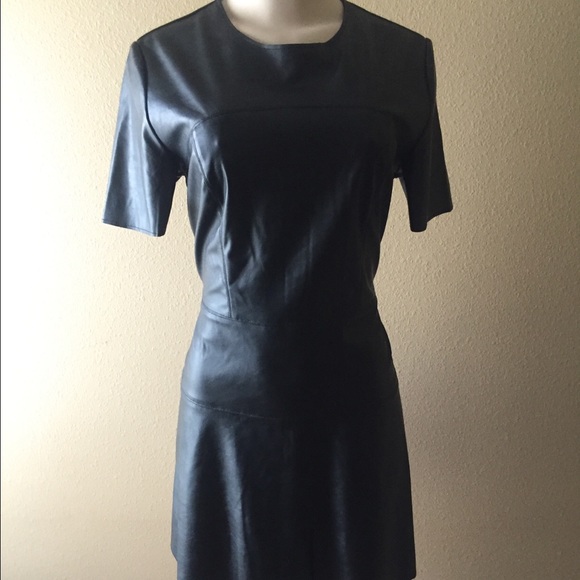 Black Faux Leather Dress