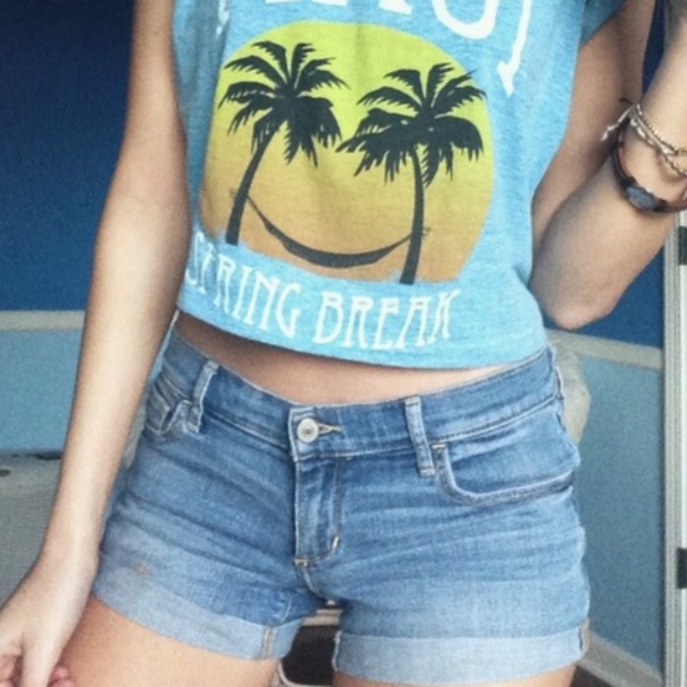 Cuffed Jean Shorts